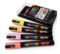 Uni Posca PC-5M Pennarello Artistico Set Di 4 In Astuccio Di Plastica