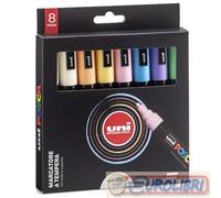 UNI POSCA PC5 COLORI ASSORTITI 8PZ MEDIO PASTEL