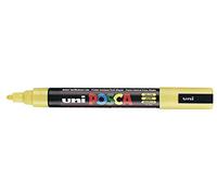 Uni Posca PC5M 9002105 - Confezione di 12 evidenziatori, punta spessa, larghezza tratto 1,8-2,5 mm, colore giallo