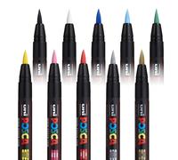 Uni Posca PCF-350 Pennarelli Tipi Pennello Pack Di 10 Tutti I 10 Colori