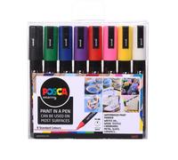 Uni Posca Pittura Marcatori PC-5M Proiettile Punta Set Di 8 Standard Colori