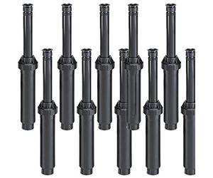 UNI-Spray R.Bird US415 - Set da 10 Irrigatori Statici, Raggio 4,5 m, Altezza di Sollevamento 10 cm, Ugello VAN, Attacco 1/2", Nero