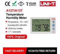Misuratore di umidità della temperatura UNI-T Termoigrometro per interni A13T -10 ℃ ~50 ℃ Termometro digitale Sveglia Visualizzazione dell'ora