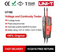UNI-T Tester di tensione e continuità UT18E 12V-1000V Voltmetro digitale Rilevatore di sequenza di fase Volt Sonda Strumento per elettricisti