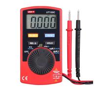 UNI-T UT120C - Multimetro digitale tascabile per auto con diodo di tensione DC AC, mini contatore di corrente con display LCD