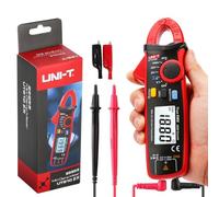 UNI-T UT210E - Mini multimetro a pinza digitale, 100 A, corrente AC/DC, tensione True RMS, pinza amperometro resistenza, capacità, tester diodi, multimetro con clip a coccodrillo, per uso domestico