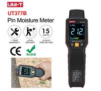 UNI-T UT377B Pin Misuratore di umidità Tester di umidità del legno Legno e materiali da costruzione Misurazione Rilevatore di umidità del legname Torcia a LED