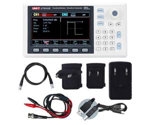 UNI-T UTG962E/UTG932E - Generatore di funzioni a forma d'onda arbitraria, 60 MHz, doppio canale, 200 MSa/s, misuratore di frequenza a 14 bit, con adattatore di alimentazione USA, cavo di alimentazione