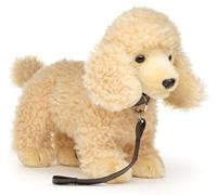 Uni-Toys - Barboncino di albicocca, in piedi (con guinzaglio) - 30 cm (lunghezza) - cane di peluche - peluche