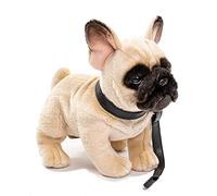 Uni-Toys - Bulldog francese con guinzaglio - 27 cm (lunghezza) - Cane, animali domestici - peluche per razze piccole