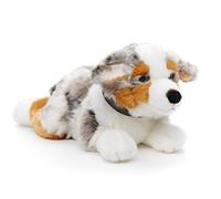 Uni-Toys - Cane pastore australiano con collare, disteso - 40 cm (lunghezza) - Cane di peluche - peluche