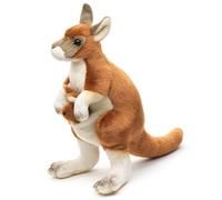 Uni-Toys - Canguro con bambino (cucito), in piedi - 23 cm (altezza) - peluche