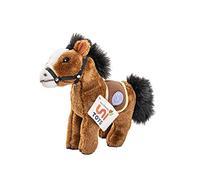 Uni-Toys - Cavallo con sella, in piedi, marrone scuro - 24 cm (lunghezza) - Fattoria - peluche
