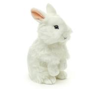 Uni-Toys - Coniglio a testa di leone con orecchie montate - in piedi - bianco - 23 cm (altezza) - Coniglio di peluche - Peluche