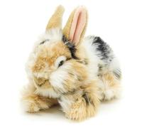 Uni-Toys - Coniglio a Testa di Leone con Orecchie Montate - Nero-Marrone-Bianco - 23 cm (Altezza) - Peluche
