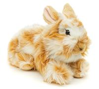 Uni-Toys - Coniglio a testa di leone con orecchie montate - sdraiato - oro bianco - 23 cm (altezza) - Coniglio di peluche - Peluche