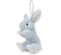Uni-Toys - Coniglio con orecchie pieghevoli (azzurro) - Con passante - 15 cm (altezza) - Coniglio di peluche - Peluche