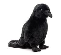 Uni-Toys - Corvo nero - Con voce corva - 23 cm (altezza) - Uccello di peluche, corvo - Peluche