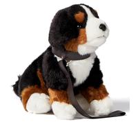 Uni-Toys - Cucciolo di cane bernese, seduto - con guinzaglio - 19 cm (altezza) - cane di peluche, animale domestico - peluche