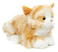 Uni-Toys - Gatto marrone, sdraiato - 20 cm (lunghezza) - Gattino di peluche - peluche