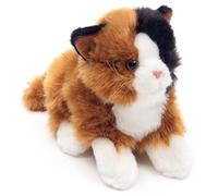 Uni-Toys - Gatto tricolore, sdraiato - 20 cm (lunghezza) - gattino di peluche, gatto fortunato - peluche