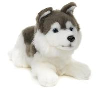 Uni-Toys - Husky grigio, sdraiato - 31 cm (lunghezza) - cane di peluche - peluche