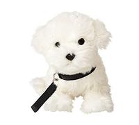 Uni-Toys - Maltese con guinzaglio - 26 cm (lunghezza) - Cane di peluche - Peluche peluche