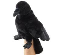 Uni-Toys - Manichino corvo con testa girevole - 31 cm (altezza) - Bambola di peluche, uccello - peluche