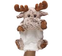 Uni-Toys - Marionetta alce (marrone mélange), 28 cm (altezza), peluche