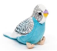 Uni-Toys - Parrocchetto ondulato senza voce (blu) - 12 cm (altezza) - Uccello peluche - peluche