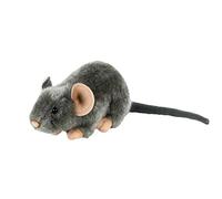 Uni-Toys Peluche a forma di topo sdraiato, 17 cm (30 cm con coda), grigio
