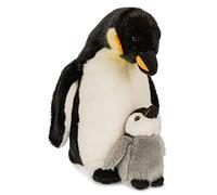 Uni-Toys - Pinguino imperatore con bambino - 26 cm (altezza) - Uccello di peluche, pinguino - peluche