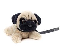 Uni-Toys - Pug Plushie (con guinzaglio) - 21 cm (lunghezza) - cane di peluche, animale domestico - peluche