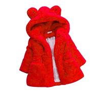 Uni-Wert Ragazze Giacche Inverno Cappotto con Cappuccio Orecchie di Coniglio Giacca di Pelliccia Ragazza Cappotti e Giacche per Bambina Maniche Lunghe Giacca del Mantello Neonata Vestiti Caldi Spessi