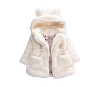 Uni-Wert Ragazze Giacche Inverno Cappotto con Cappuccio Orecchie di Coniglio Giacca di Pelliccia Ragazza Cappotti e Giacche per Bambina Maniche Lunghe Giacca del Mantello Neonata Vestiti Caldi Spessi