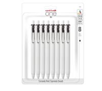 Uniball One - Penna gel retrattile e ricaricabile, punta micro da 0,5 mm, inchiostro nero, 8 penne