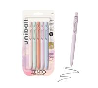Uniball™ Zento, penne gel, inchiostro nero, punta media da 0,7 mm, 5 pezzi