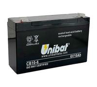Unibat 1481219 Batteria Ermetica, 6V, 10Ah, 151mm x 51mm x 100mm