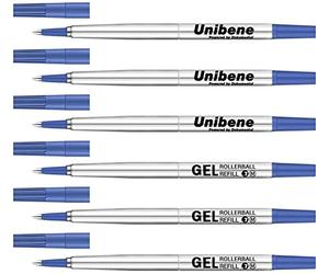Unibene Parker - Confezione da 6 ricariche per penna a sfera a inchiostro gel tedesco, punta media da 0,7 mm, colore blu, scrittura liscia, sostituibili per penne IM Sonnet Urban