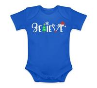 Unibly Believe Albero di Natale con naso rosso fiocco di neve | Natale Natale X-Mas Baby Body, Blu, 3 mesi