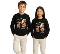 Unibly Belive in The Magic of Christmas | Babbo Natale renna | Christmas X-Mas - Maglione per bambini, Nero , 128