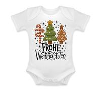 Unibly Buon Natale Bastone Di Zucchero Albero Di Natale Gingerbread Biscotto Fiocco Di Neve | Natale Natale Natale X-Mas Baby Body, bianco, 6 mesi