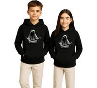 Unibly Felpa con cappuccio per bambini con bradipo rilassato in posizione | Questo design presenta un bradipo rilassato in posizione meditativa, ideale per gli amanti degli animali e per chi cerca