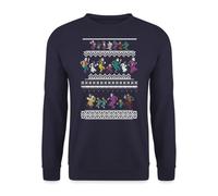 Unibly Halloween Horror Film | Ugly Christmas Maglione Maglione natalizio, blu navy, L