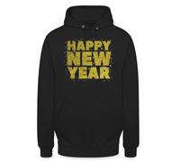 Unibly Happy New Year Confetti Fuochi d'artificio | Capodanno Natale Xmas Felpa con cappuccio, Nero , XL