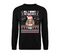 Unibly Mariah Carey - Maglione natalizio con scritta "All I Want for Christmas is You", Nero , S
