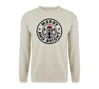 Unibly Merry and Bright | Christmas X-Mas Pullover, pietra naturale, M