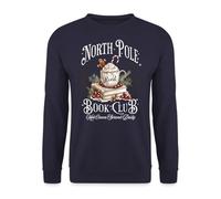 Unibly North Pole Book Club Cioccolata Calda | Maglione Natale Natale X-Mas, blu navy, 3XL