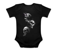 Unibly Tre teschi | Teschio 3D | Costume di Halloween Costume Baby Body, Nero , 12 mesi
