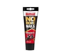 UniBond 1968125 No More Nails Original, adesivo di montaggio resistente, colla resistente per legno, ceramica, metallo e altro, adesivo bianco istantaneo, 1 tubo da 234 g